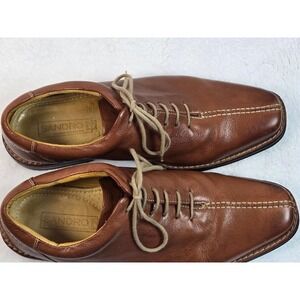 SANDRO‎ Comfort Gel Mens Brown Leather Lace Up Shoes Size 11 D